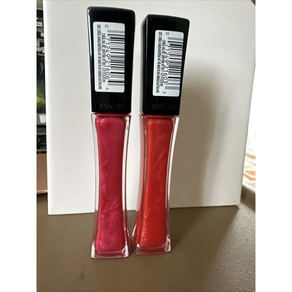 L'Oreal Infallible 8 HR Pro Gloss Set: 340 Cherry Flash & 140 Pink Topaz 🩷❤️